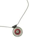 Neeta Boochra_Silver Plated Meenakari Circular Pendant Necklace _Online_at_Aza_Fashions