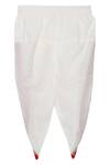 Saka Designs_White Bandhani Pattern Peplum Top With Dhoti Pant For Girls_at_Aza_Fashions