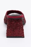 Buy_Doux Amour_Red Valencia Nebula Embellished Flare Heels_Online_at_Aza_Fashions