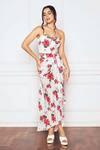 Sakshi Girri_Ivory Crepe Embroidery Sweetheart Neck Floral Print Corset And Maxi Skirt Set _Online_at_Aza_Fashions