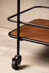 Buy_S.G. Home_Black Metal And Wood Mid-century Bar Cart _Online_at_Aza_Fashions