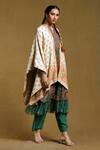 Buy_Ritu Kumar_Beige 72% Modal 28% Wool Paisley Open Shrug _Online_at_Aza_Fashions