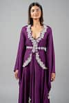 Buy_Inej_Purple Rayon Flex Embroidery Paisley Cut-out Border Top With Sharara _Online_at_Aza_Fashions