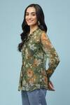 Buy_Aarke Ritu Kumar_Green Polyester Floral Print Shirt_Online_at_Aza_Fashions