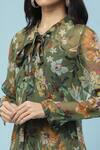 Shop_Aarke Ritu Kumar_Green Polyester Floral Print Shirt_Online_at_Aza_Fashions