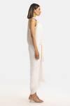 Buy_431-88 by Shweta Kapur_White Satin Samara Pencil Fit Skirt_Online_at_Aza_Fashions