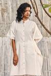 Charkhee Off White Kaftan Dobby Cotton Embellished Crochet Button Down And Palazzo Set at Aza Fashions Charkhee_Off White Kaftan Dobby Cotton Embellished Crochet Button Down And Palazzo Set_at_Aza_Fashions