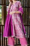 Buy_Missprint_Purple Kurta Chanderi Printed Dori Notched Set _Online_at_Aza_Fashions