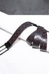 S&N by Shantnu Nikhil_Brown Engraved Leather Belt _Online_at_Aza_Fashions