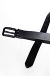 S&N by Shantnu Nikhil_Black Buckled Leather Belt_Online_at_Aza_Fashions