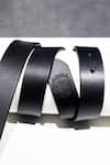 Buy_S&N by Shantnu Nikhil_Black Buckled Leather Belt _Online_at_Aza_Fashions