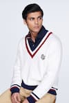 S&N by Shantnu Nikhil_Off White Merino Wool Solid Jumper _Online_at_Aza_Fashions