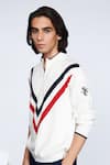 Buy_S&N by Shantnu Nikhil_Off White Merino Wool Solid Striped Pattern Jumper _Online_at_Aza_Fashions