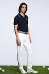 Shop_S&N by Shantnu Nikhil_Blue Knitted Sncc Polo Shirt _Online_at_Aza_Fashions