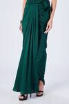 S&N By Shantnu Nikhil_Emerald Green Polyester Tassels Wrap-around Skirt_Online_at_Aza_Fashions