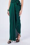 Buy_S&N By Shantnu Nikhil_Emerald Green Polyester Tassels Wrap-around Skirt_Online_at_Aza_Fashions