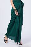Shop_S&N By Shantnu Nikhil_Emerald Green Polyester Tassels Wrap-around Skirt_Online_at_Aza_Fashions