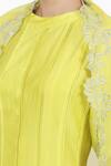 Seema Nanda_Yellow Chanderi Silk Embroidery Pipe Round Geet Anarkali Set  _Online_at_Aza_Fashions