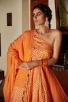 Seema Nanda_Orange  Lining Guntaaz Anarkali Sharara Set  _at_Aza_Fashions