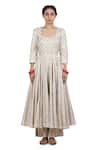 Buy_Seema Nanda_Ivory  Lining Gota Patti, Ikjot Anarkali Sharara Set _Online_at_Aza_Fashions
