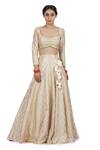 Buy_Seema Nanda_Ivory Chanderi Silk, And Organza Lining Kaur Lehenga Set_Online_at_Aza_Fashions