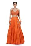 Buy_Seema Nanda_Orange Cotton Mul And Organza Lining Kyra Waistband Lehenga Set  _Online_at_Aza_Fashions