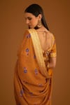 Shop_Shyam Narayan Prasad_Yellow Modal Satin Embroidered Floret Print And Work Saree With Blouse  _Online_at_Aza_Fashions