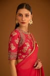 Shop_Shyam Narayan Prasad_Pink Silk Brocade Embroidered Zardozi Round Work Saree With Blouse  _Online_at_Aza_Fashions