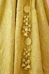 Shyam Narayan Prasad_Yellow Raw Silk Floral Patchwork Lehenga Set_Online_at_Aza_Fashions