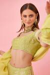 Shyam Narayan Prasad_Pink Raw Silk Floral Patchwork Lehenga Set_at_Aza_Fashions