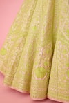 Shyam Narayan Prasad_Pink Raw Silk Floral Patchwork Lehenga Set_Online_at_Aza_Fashions