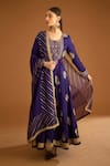 Buy_Shyam Narayan Prasad_Purple Viscose Embroidered Zardozi U Neck Anarkali Trouser Set  _Online_at_Aza_Fashions