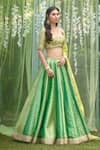 Shyam Narayan Prasad_Green Brocade Embroidered Zardozi Bridal Lehenga Set With Work Blouse _Online_at_Aza_Fashions