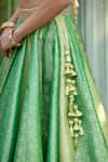 Shop_Shyam Narayan Prasad_Green Brocade Embroidered Zardozi Bridal Lehenga Set With Work Blouse _Online_at_Aza_Fashions