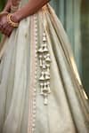Buy_Shyam Narayan Prasad_Blue Brocade Embroidered Bridal Lehenga Set With Sleeveless Blouse 