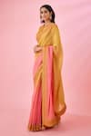 Shyam Narayan Prasad_Yellow Silk Dupion Chanderi Embroidered Saree With Blouse_Online_at_Aza_Fashions