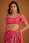Shop_Shyam Narayan Prasad_Pink Dupion Silk Embroidered Zardozi Round Work Saree With Blouse _Online_at_Aza_Fashions