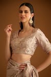Shyam Narayan Prasad_Pink Dupion Silk Bouquet Zardozi Work Saree With Blouse_at_Aza_Fashions
