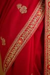 Buy_Shyam Narayan Prasad_Red Silk Floral Zardozi Work Saree With Blouse_Online_at_Aza_Fashions