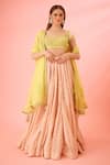 Shyam Narayan Prasad_Green Modal Satin Chanderi Jacquard Lehenga Set_Online_at_Aza_Fashions