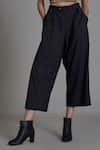 MATI_Black 100% Cotton Solitaire Pant _Online_at_Aza_Fashions