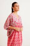 Buy_Sorbae_Pink Silk Floral Print Kaftan Gown_Online_at_Aza_Fashions
