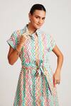 Buy_Sorbae_Multi Color Cotton Floral Print Shirt Dress_Online_at_Aza_Fashions