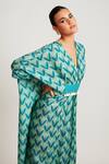 Shop_Sorbae_Green Silk Printed Kaftan Gown_Online_at_Aza_Fashions