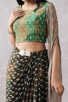 Buy_Soup by Sougat Paul_Multi Color Chiffon Printed And Embroidered Paisley Ikaya Draped Skirt & Top Set _Online_at_Aza_Fashions