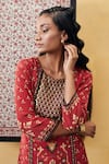 Buy_Soup By Sougat Paul_Black Crepe Embroidery, Sequins Round Neck Zahra Printed Kurta And Pant Set _Online_at_Aza_Fashions