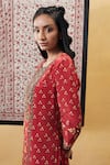 Shop_Soup By Sougat Paul_Black Crepe Embroidery, Sequins Round Neck Zahra Printed Kurta And Pant Set _Online_at_Aza_Fashions