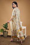Shop_Soup By Sougat Paul_Yellow Cotton, Silk Embroidery Bird And Tile Print High-low Shirt With Pant _Online_at_Aza_Fashions
