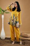 Buy_Soup By Sougat Paul_Yellow Handloom Cotton Applique, Embroidery Bandeau Zinnia Pant Co-ord Set _Online_at_Aza_Fashions