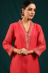 Buy_Charu Makkar_Coral Soft Chanderi Kurta And Palazzo Set